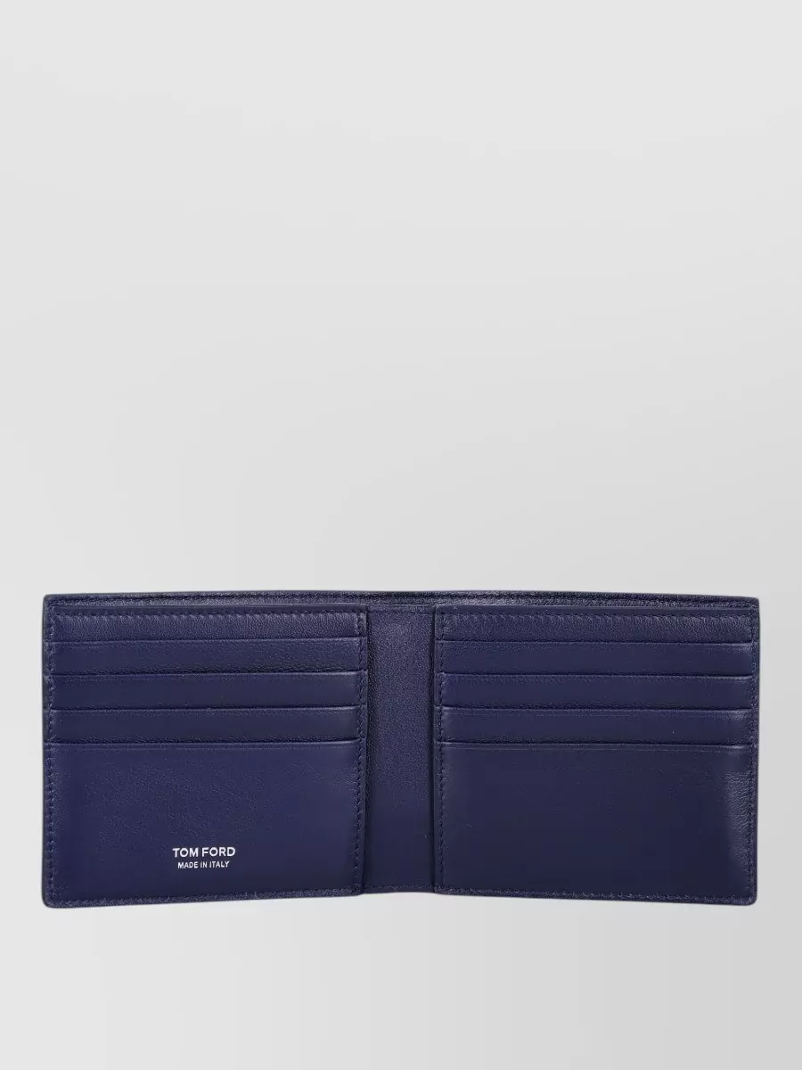 Tom Ford Croc Embossed Leather Compact Bifold Wallet