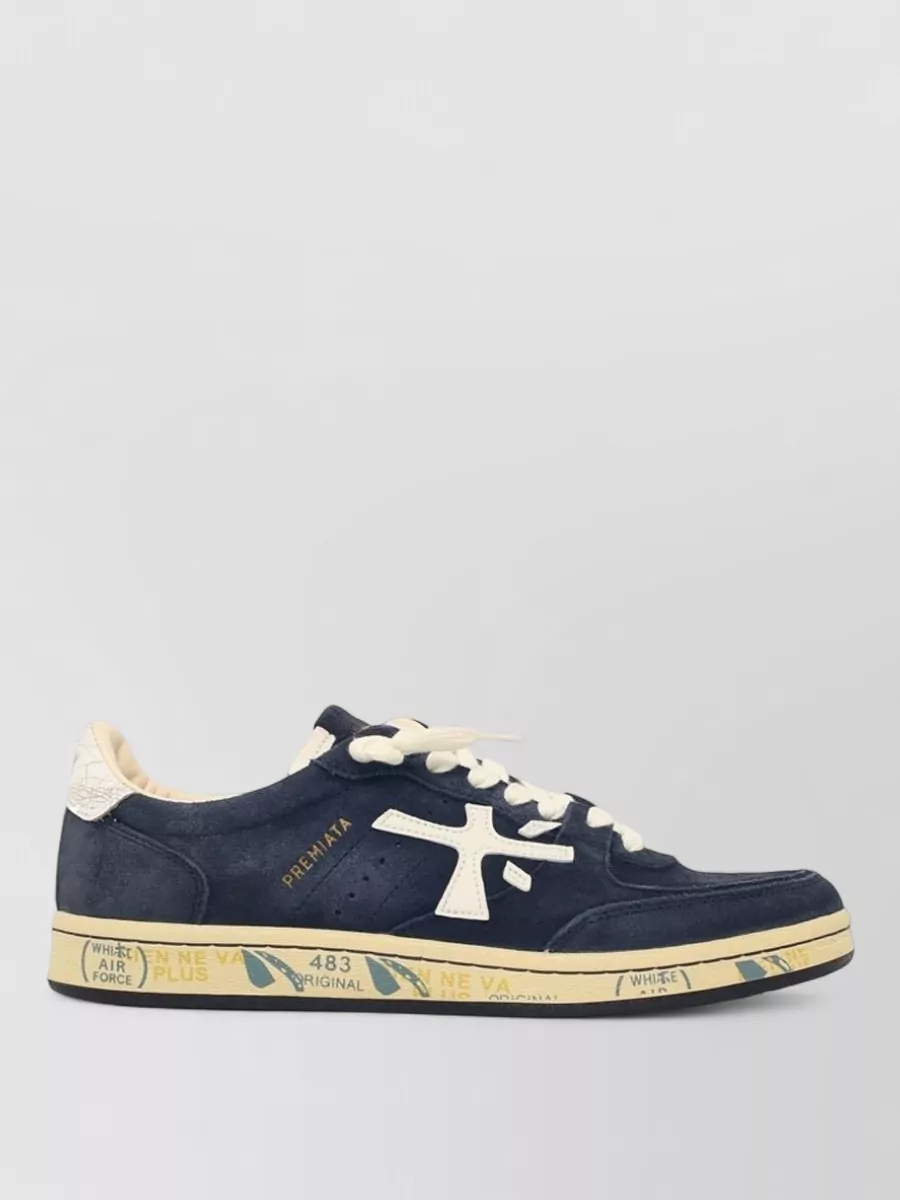 Premiata Calfskin Leather Lace-Up Sneakers