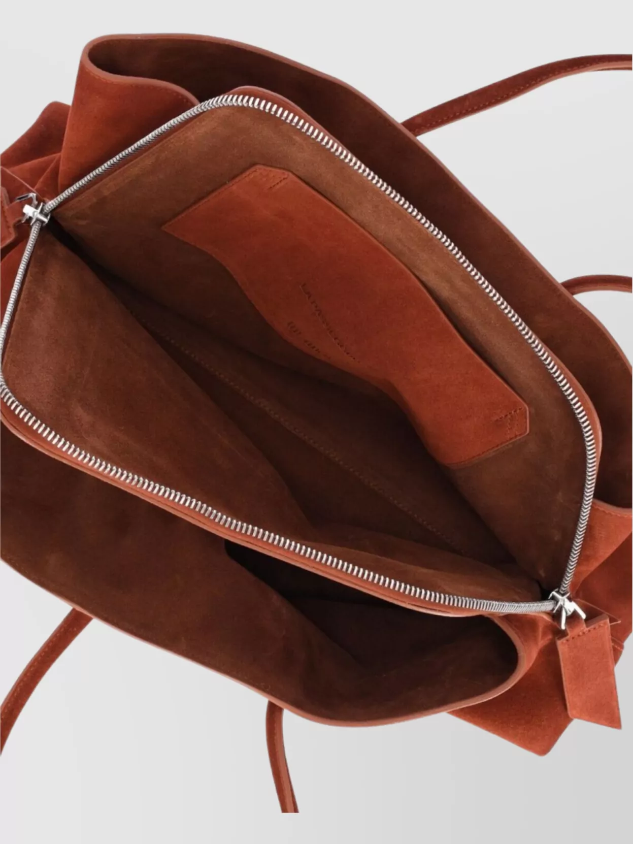 The Attico Rectangular Suede Finish Double Handles Shoulder Bag