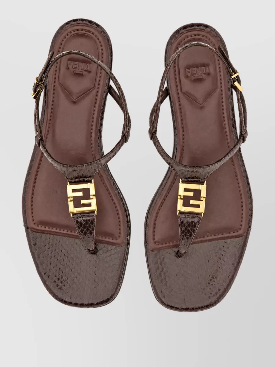 Fendi Python Leather Slides
