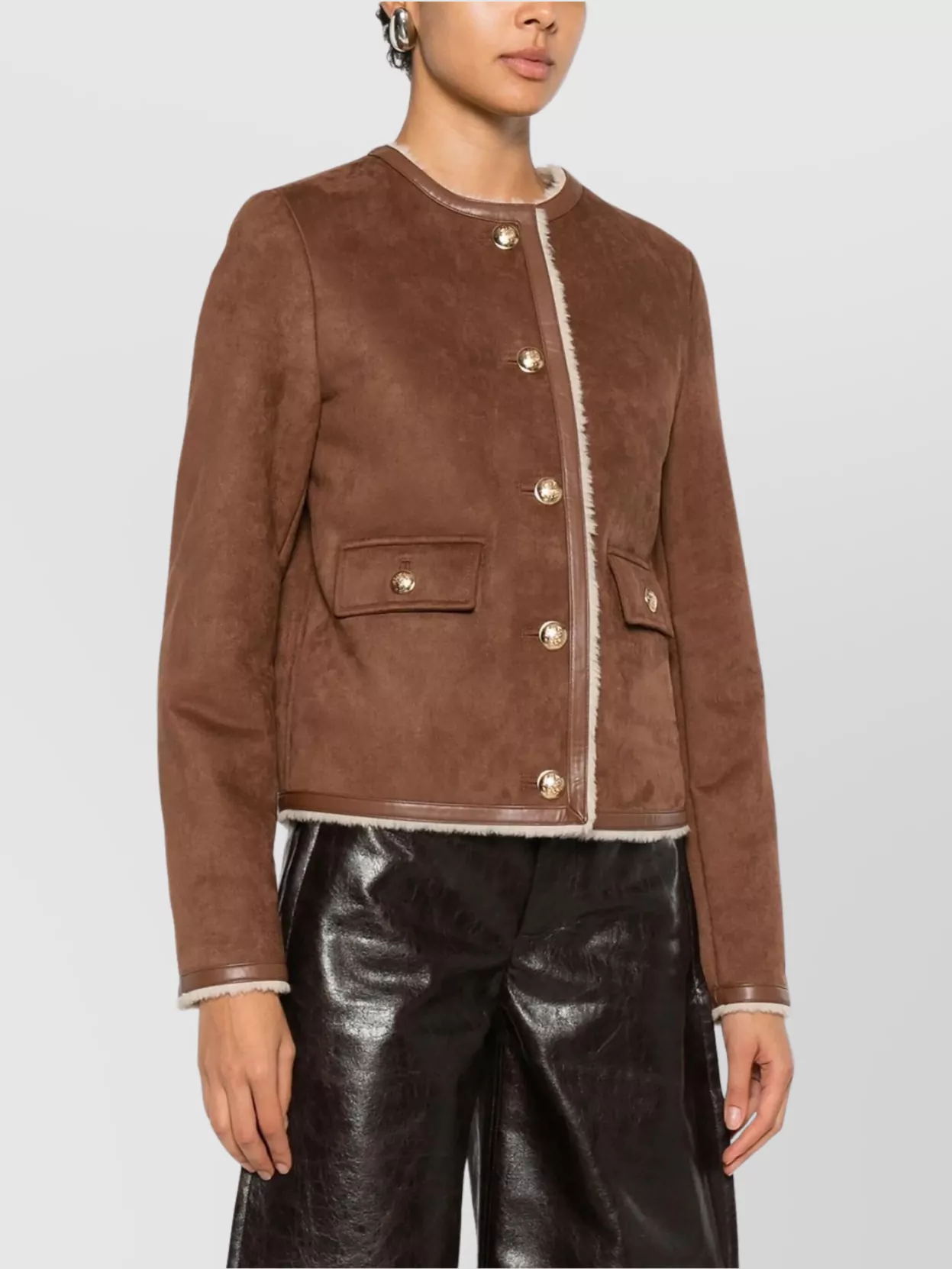 Semicouture Nora Jacket With Front Pockets And Trim