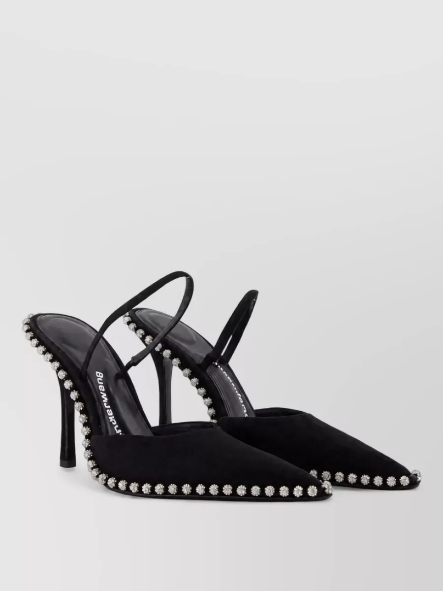 Alexander Wang crystal slingback mules