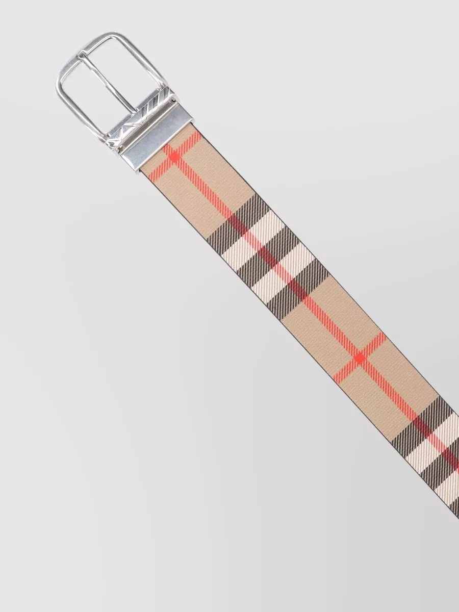 Burberry Checkered Adjustable Belt Multiple Holes Design