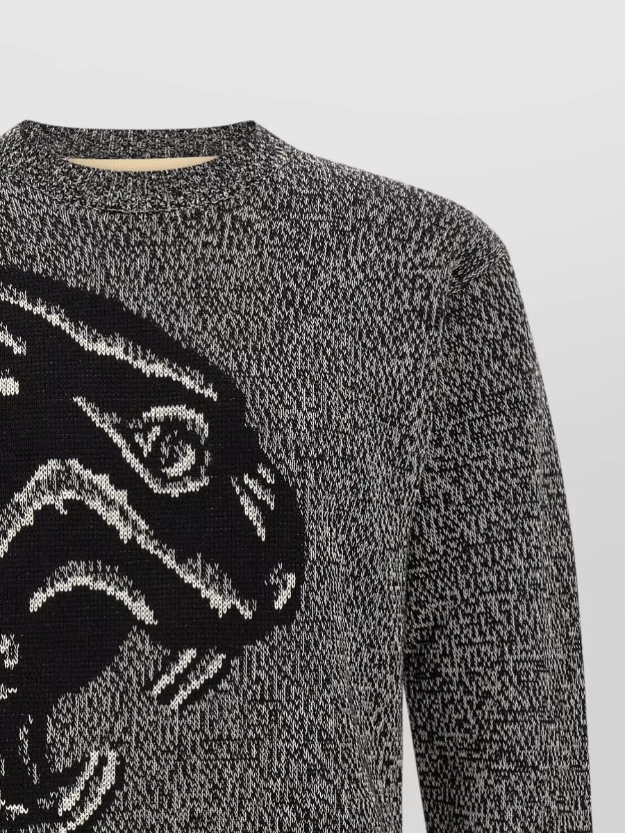 Valentino Garavani Mélange Knit Panther Motif Jumper
