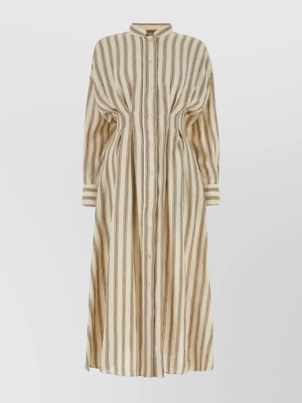 Shop Max Mara Embroidered Linen Shirt Dress With Stripes