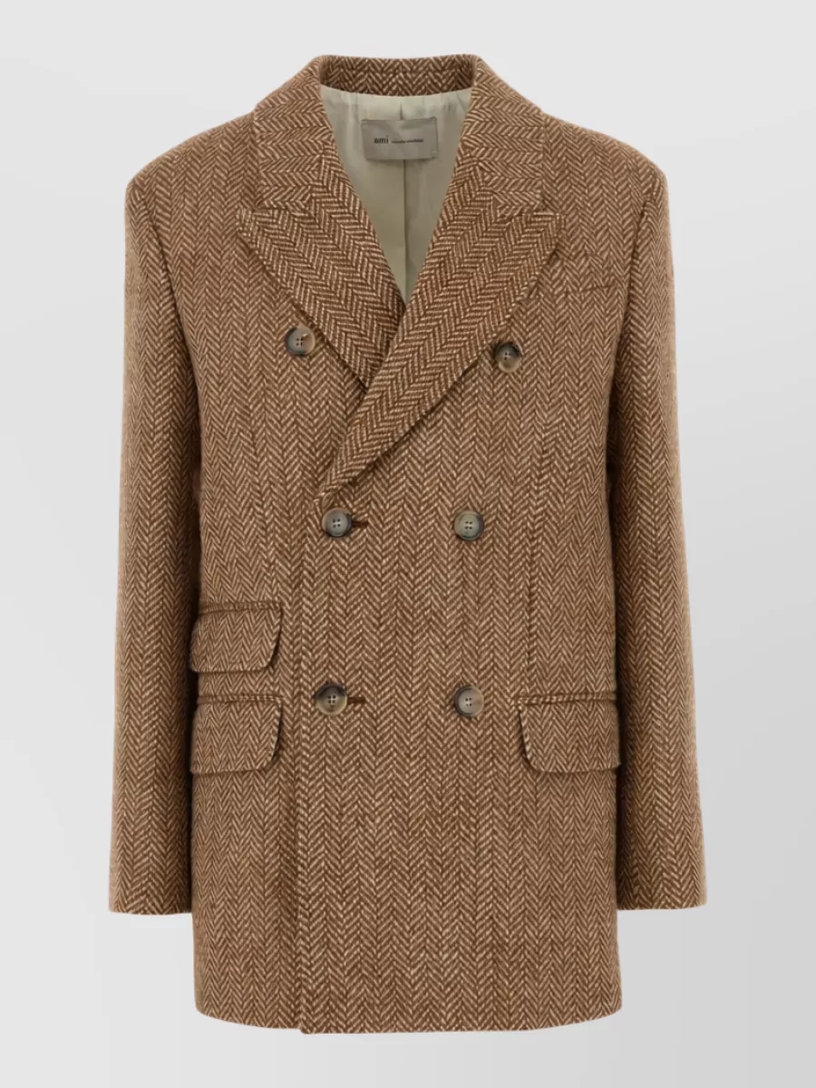 Ami Paris double breasted wool blend blazer