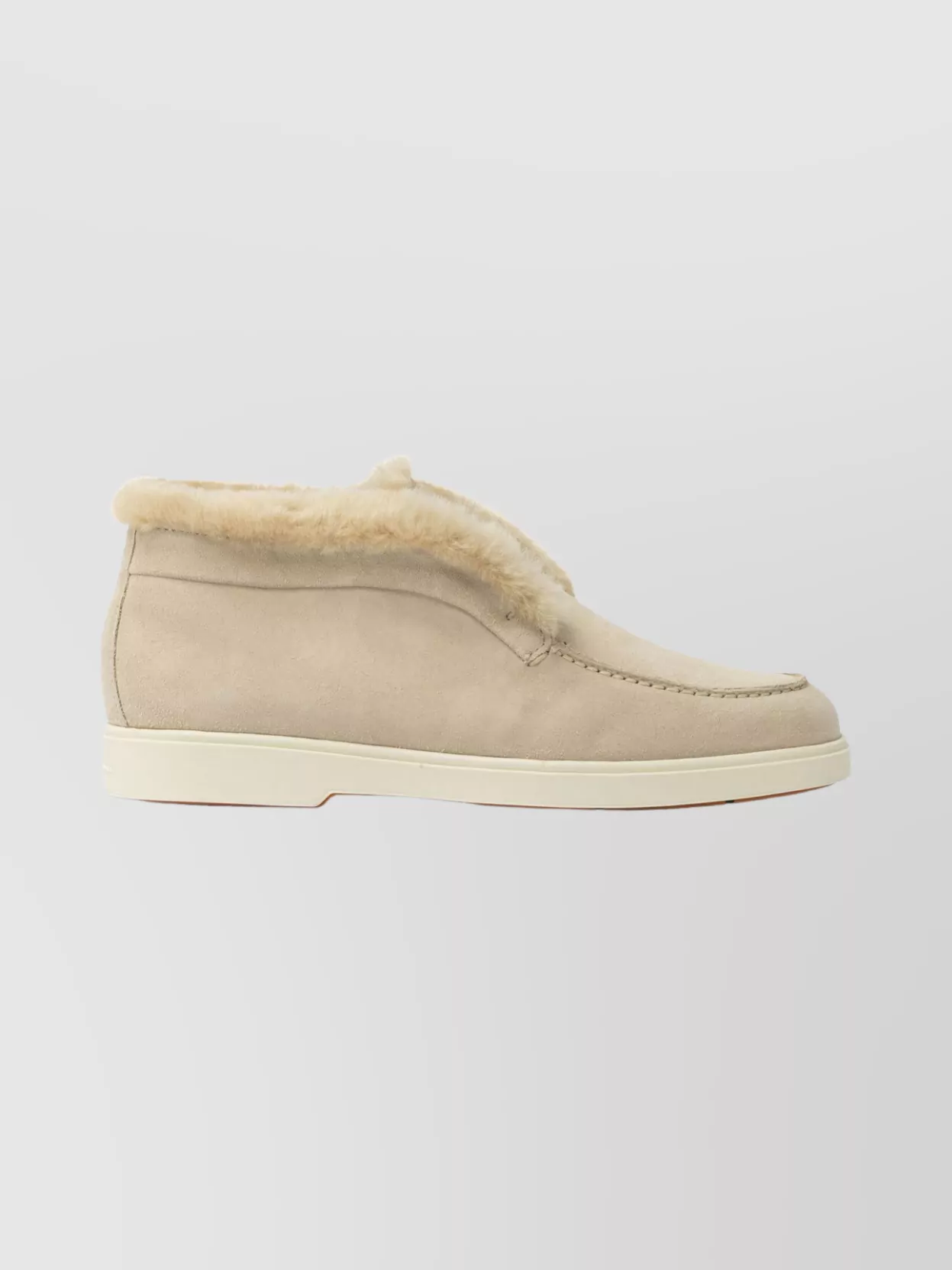 Santoni Luxe Ankle Loafers Fur Trim