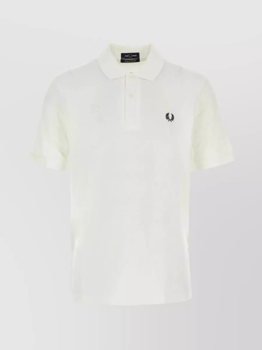 Fred Perry Embroidered-logo Cotton Polo Shirt In Black