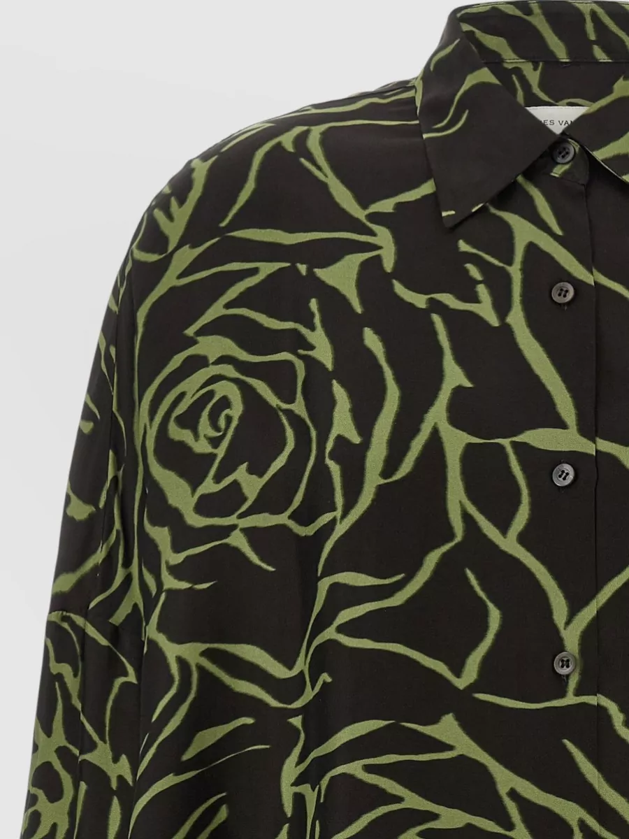 Dries Van Noten Casia Shirt Allover Print Collared Neck