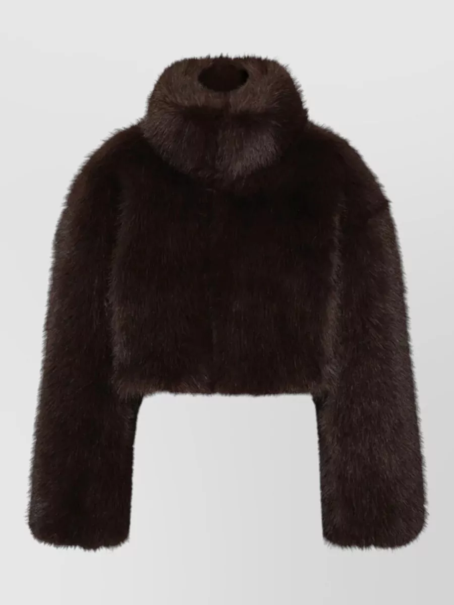 Rotate faux fur high neck jacket