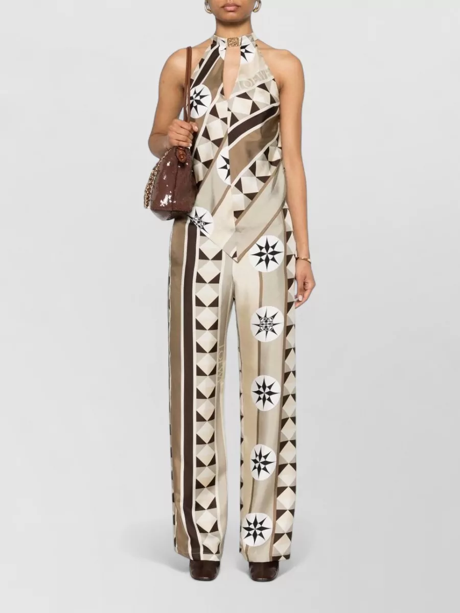 Loewe Paula's Ibiza Silk V-Neck Sleeveless Blouse