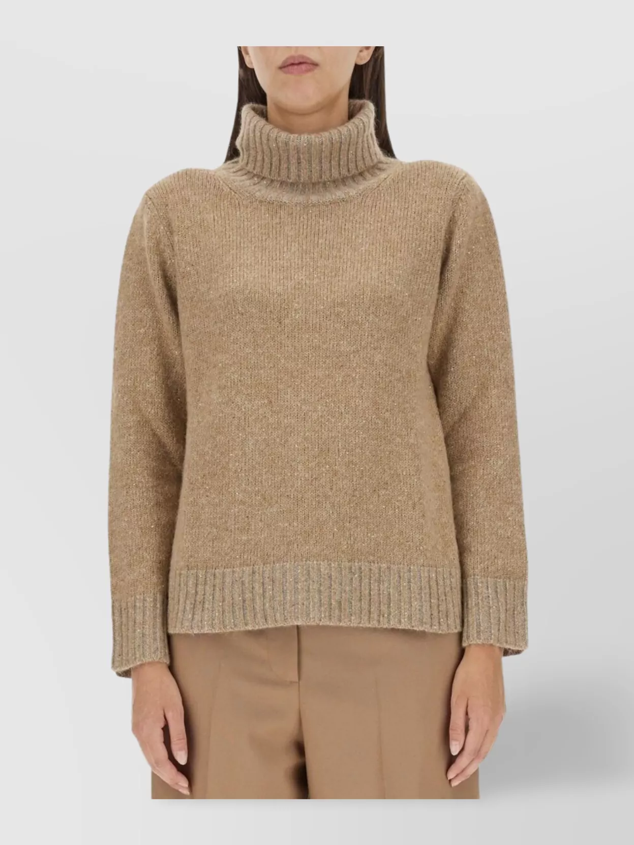 Fabiana Filippi Turtleneck Knitwear With Ribbed Textured Knit