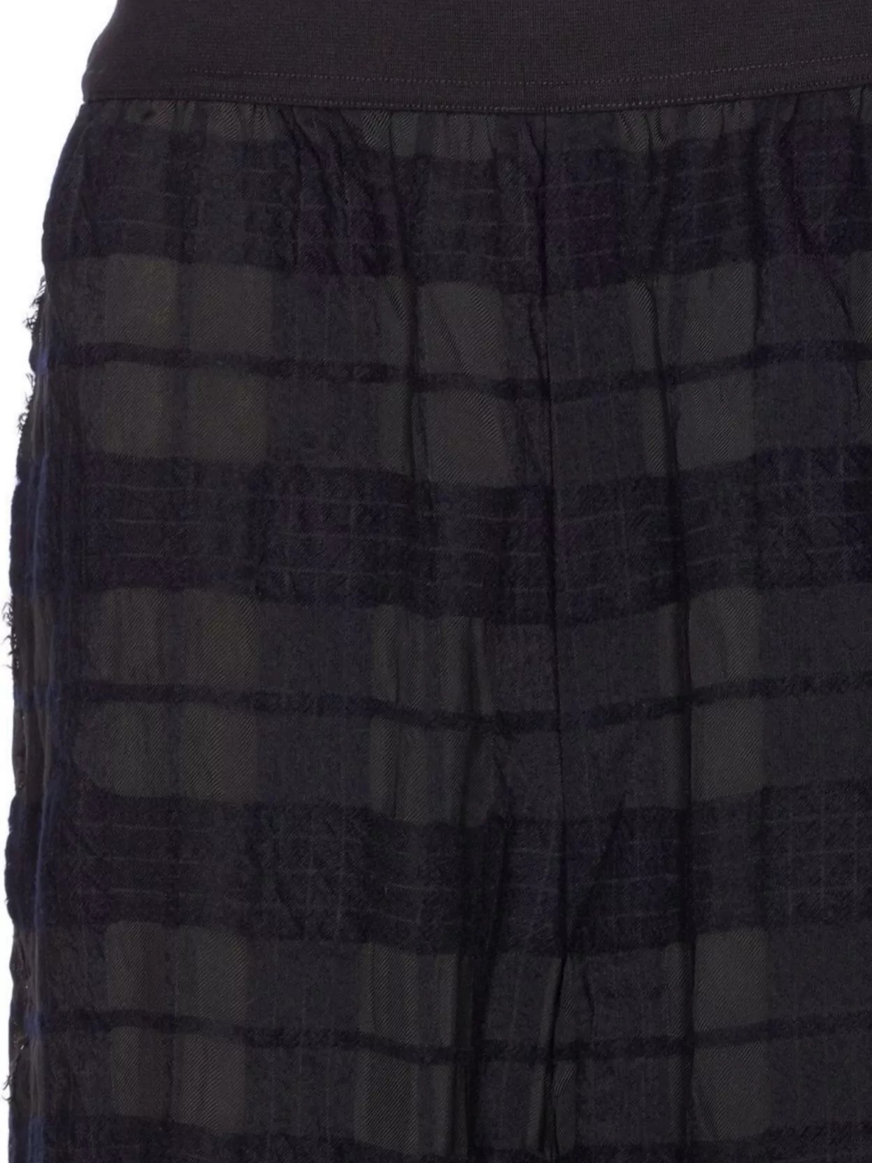 Uma Wang Flared Trousers With Sheer Overlay And Textured Fabric In Black