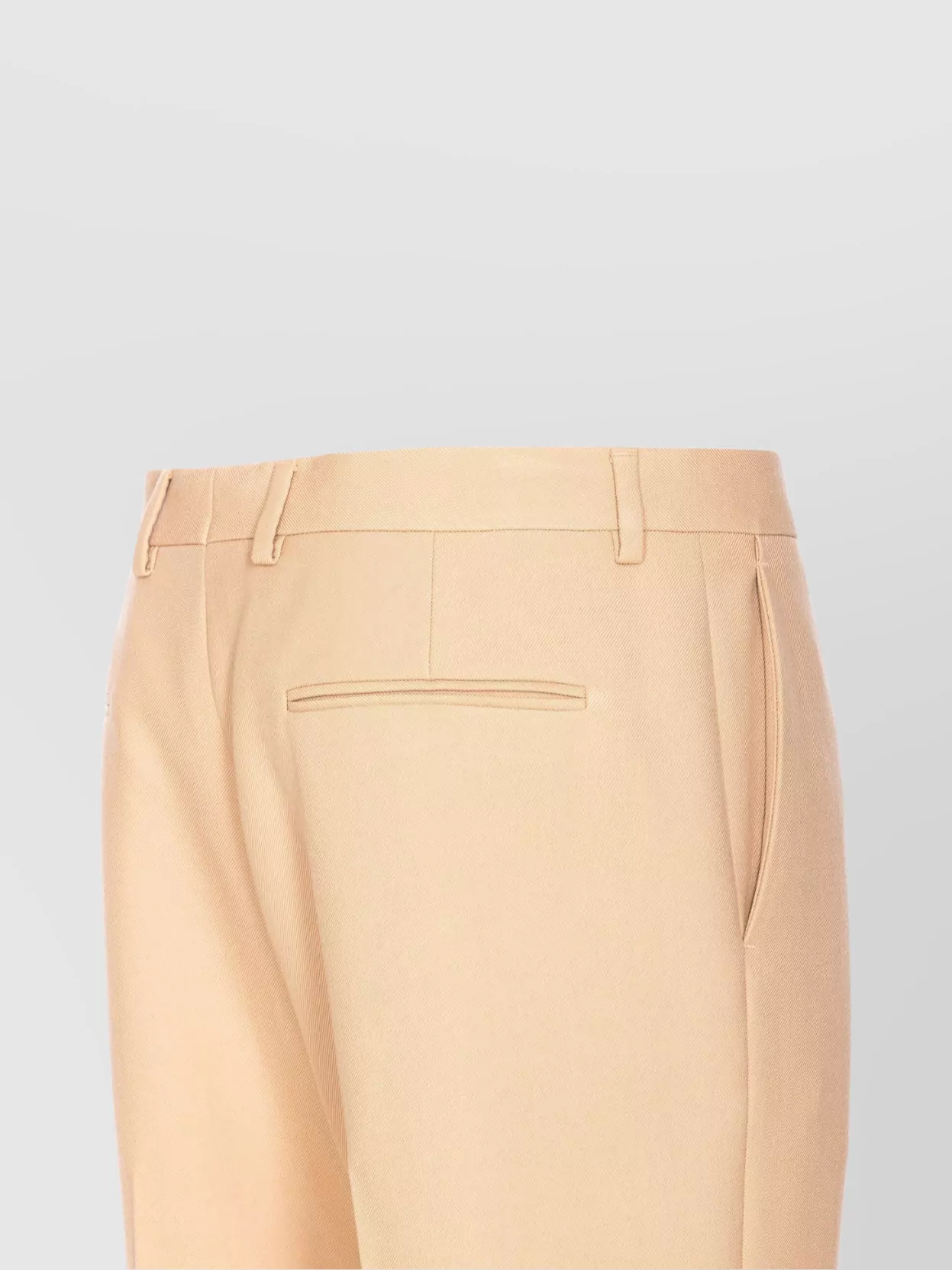 Valentino Garavani Camel Trousers With Side Pockets And Cuffs