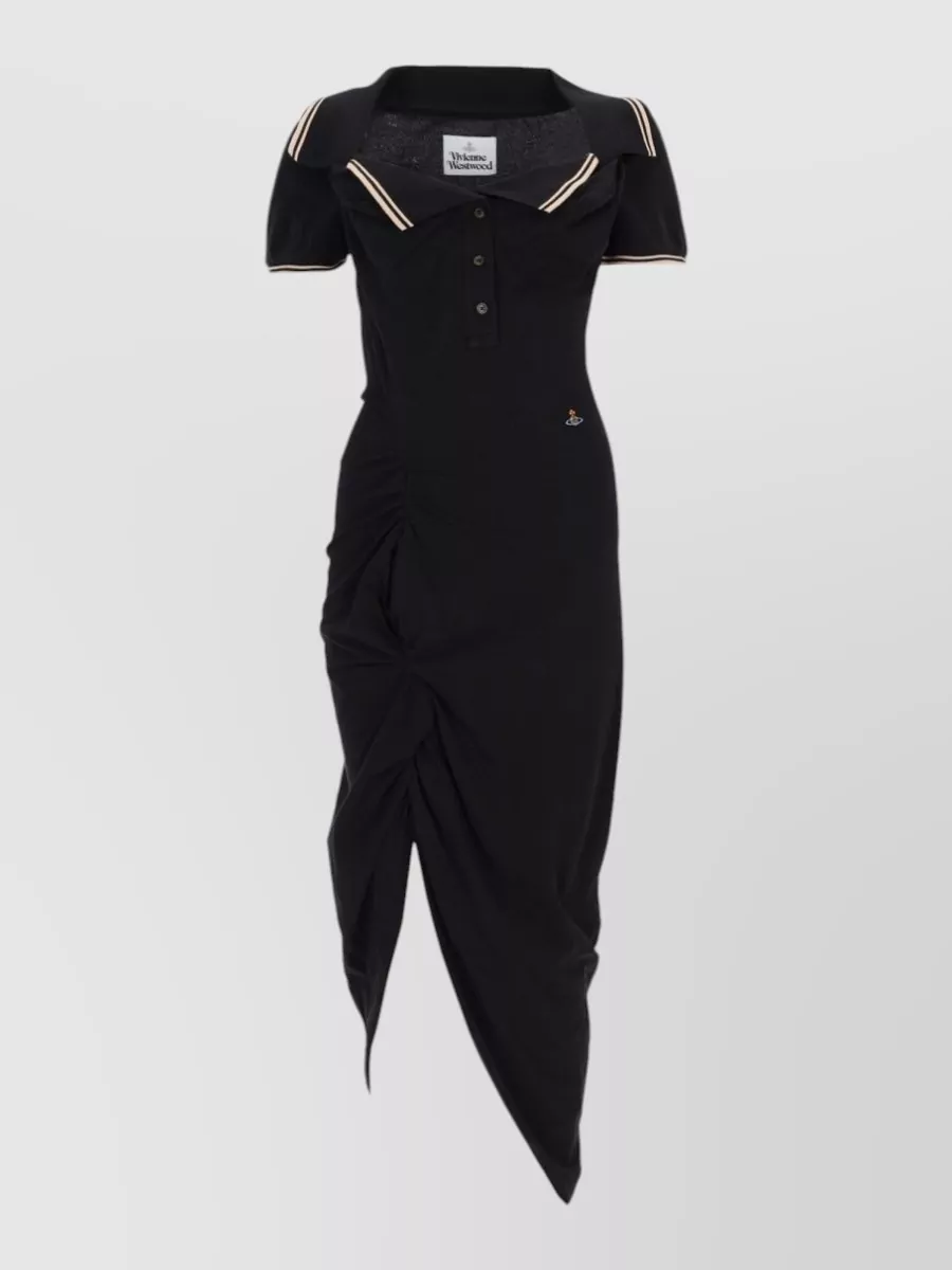 Vivienne Westwood cotton draped asymmetric midi dress