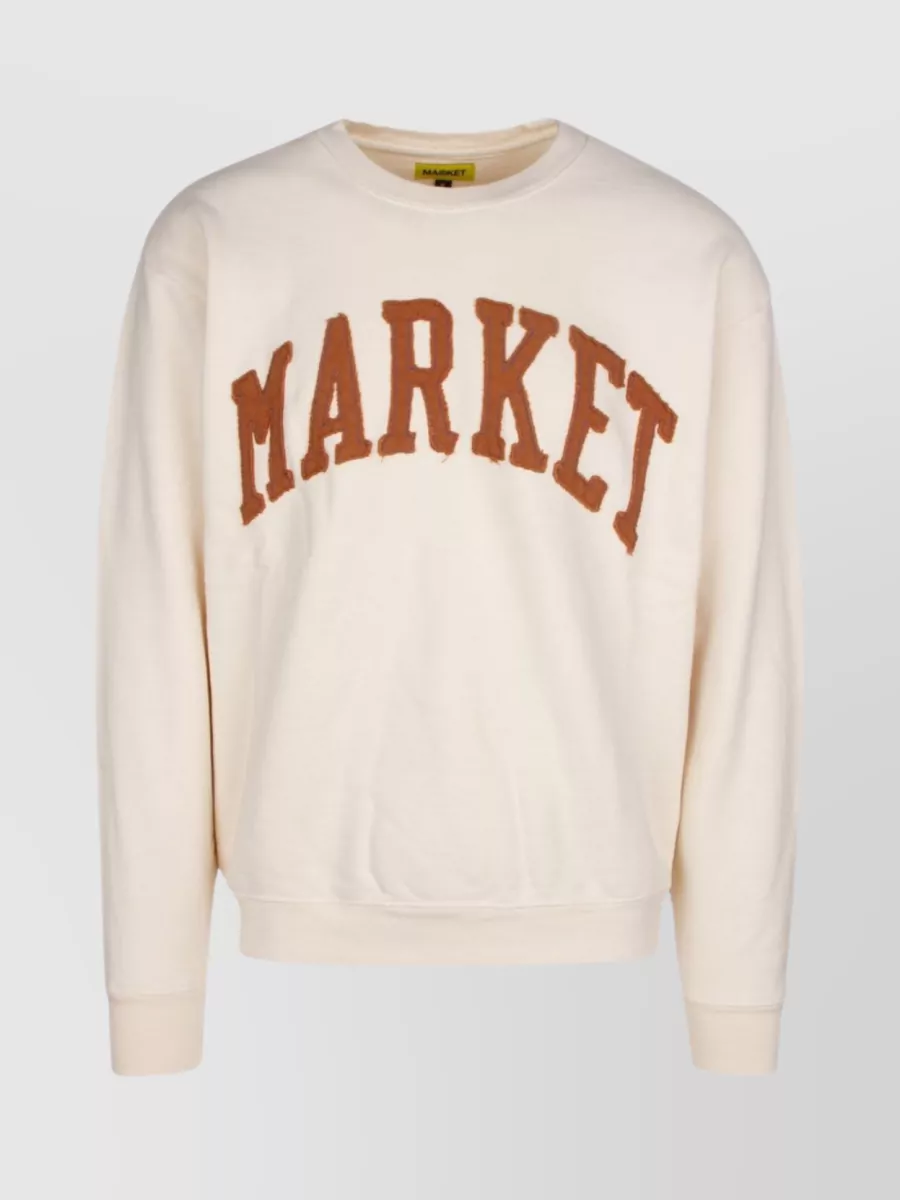 Shop Market Graphic Print Crewneck Sweater In Cream