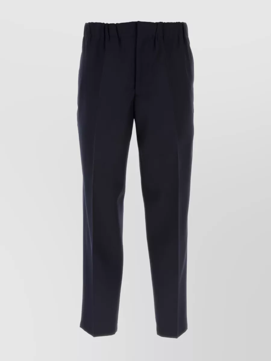 Shop Jil Sander Streamlined Wool Blend Trousers In Black
