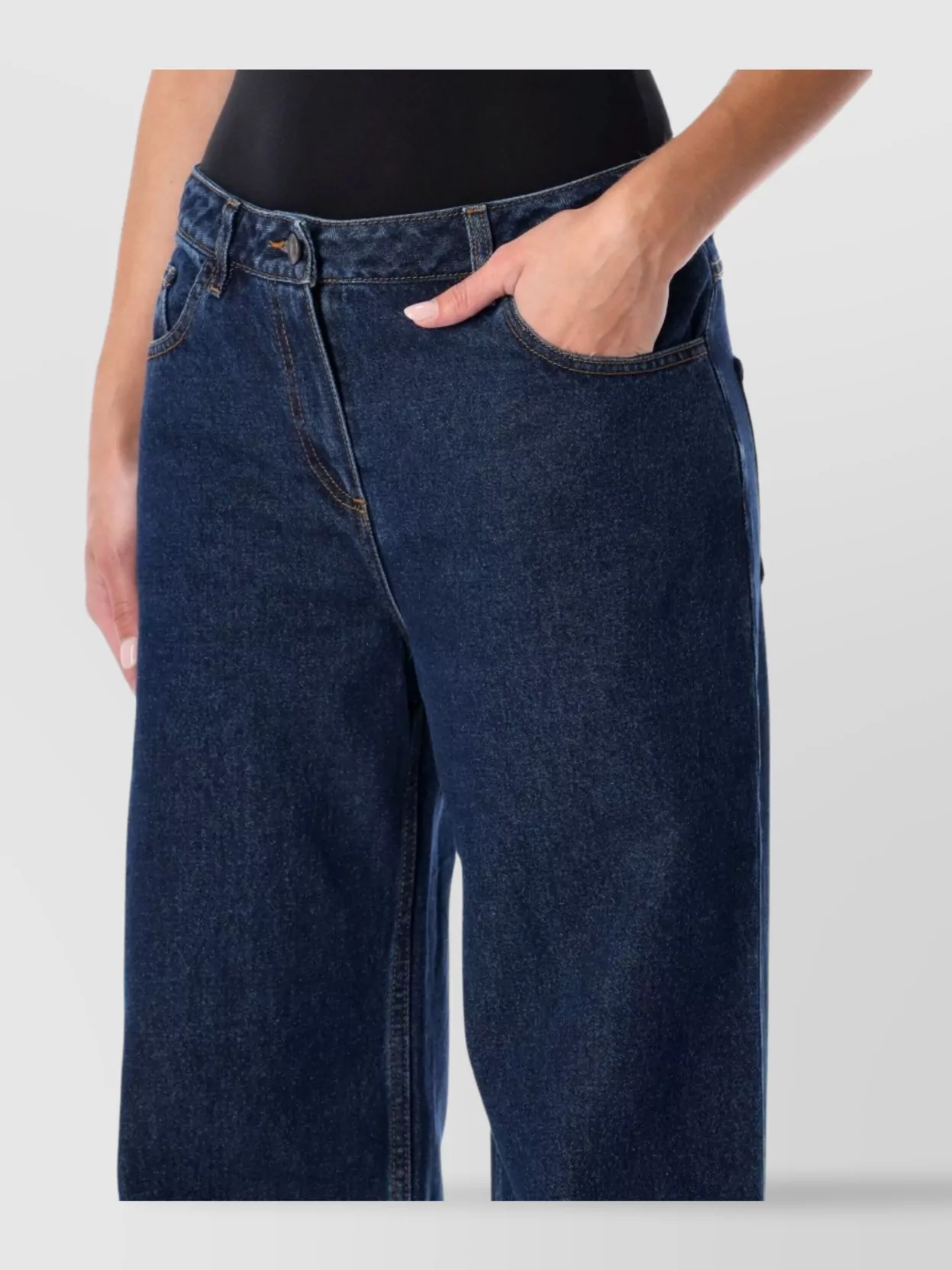 Magda Butrym Straight Cut Denim Trousers With Five Pockets