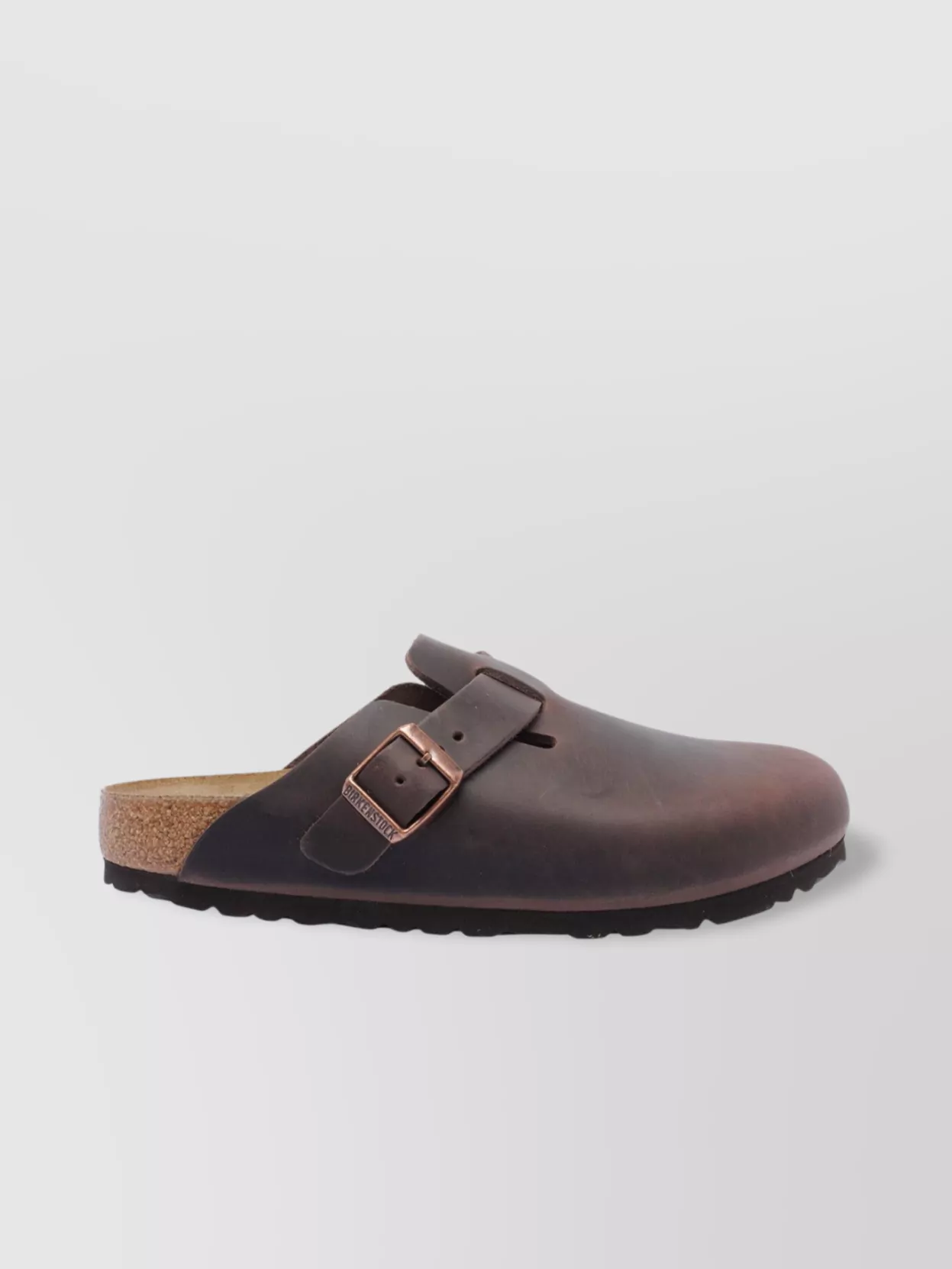 Shop Birkenstock Leather Mules Cork Sole Buckles