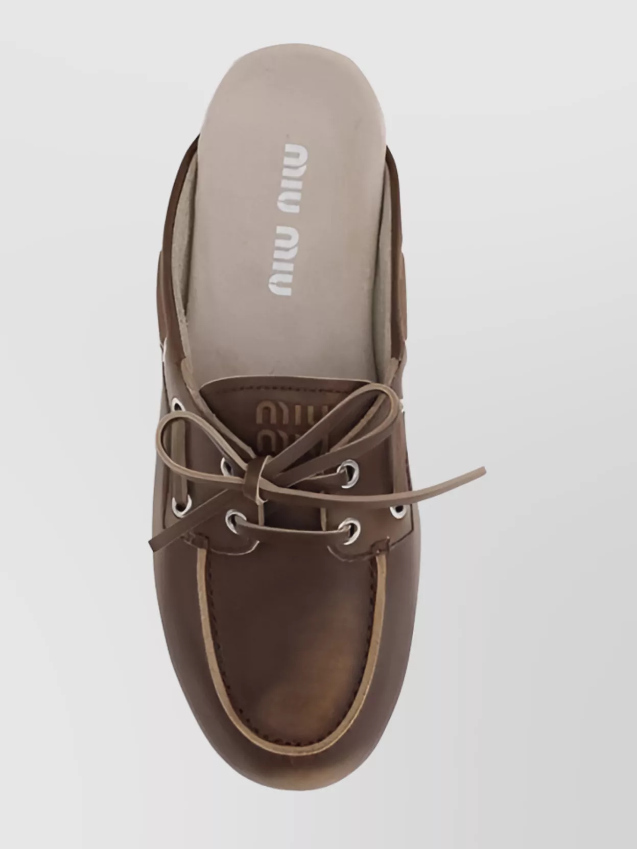 Miu Miu Contemporary Leather Boat Moccasin Loafers