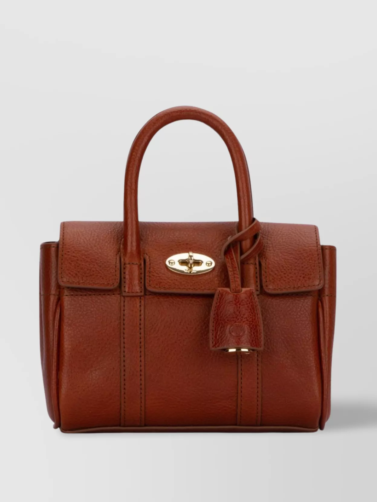 Mulberry Leather Texture Shoulder Bag In Brown