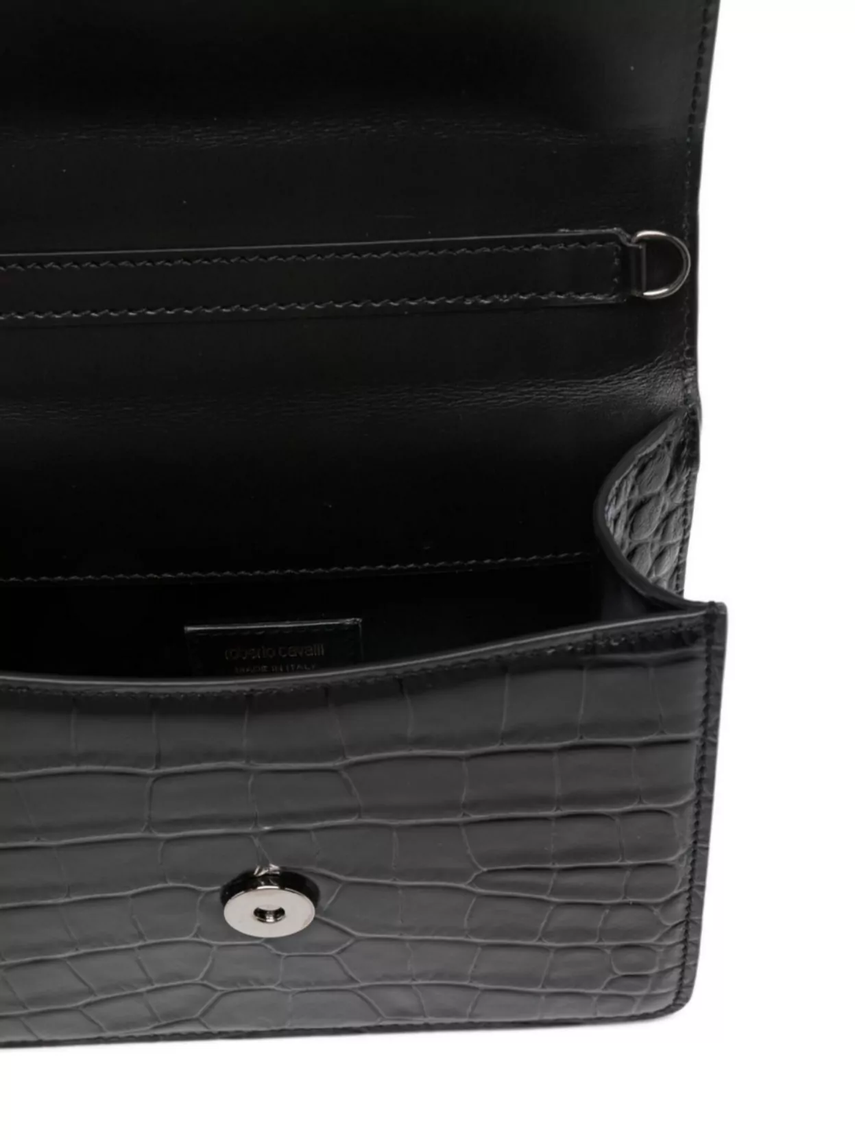 Roberto Cavalli Crocodile Texture Cross-Body Bag With Chain Strap