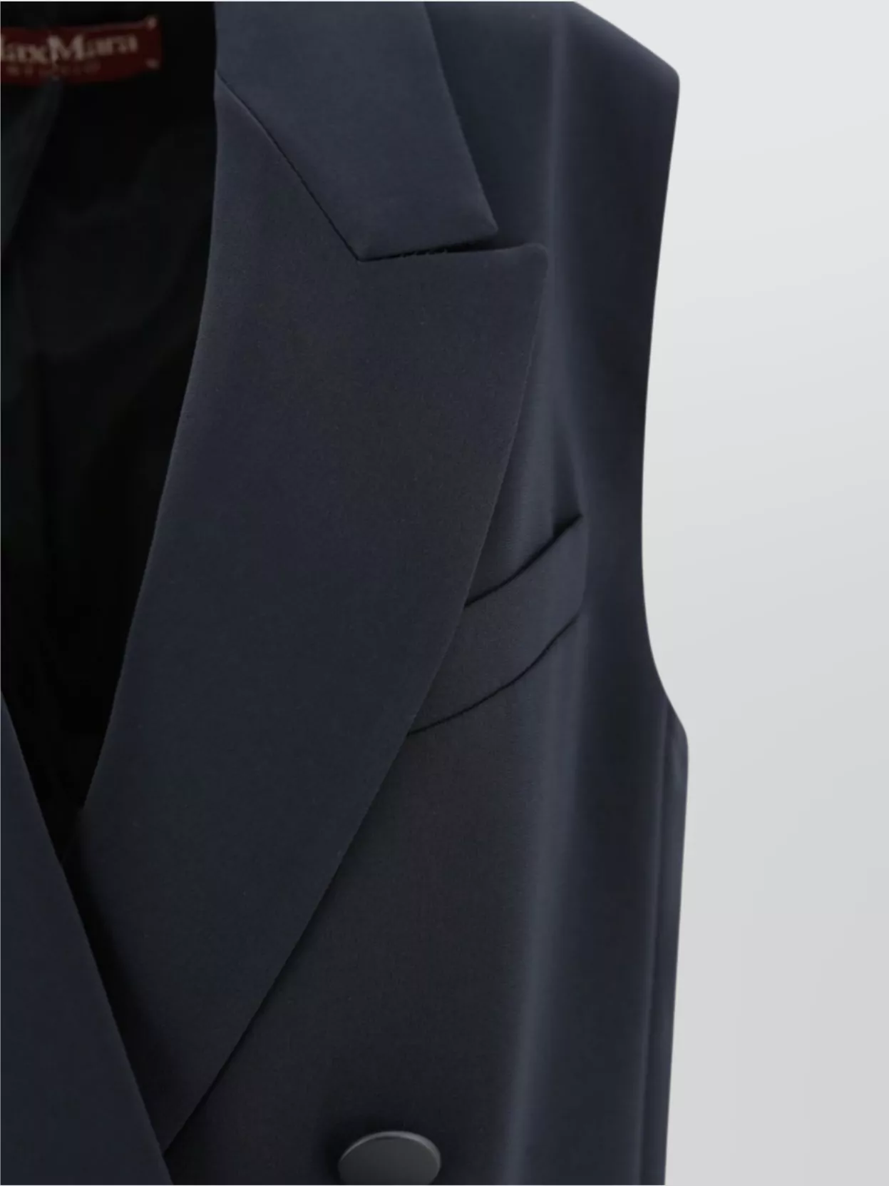 S Max Mara Sleeveless Double-Breasted Blazer Notched Lapel