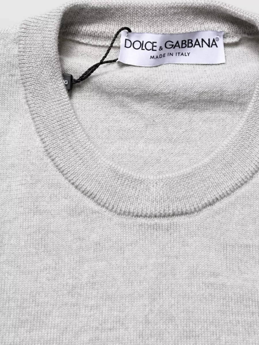 Dolce&Gabbana Virgin Wool Long-Sleeve Crew-Neck Sweater
