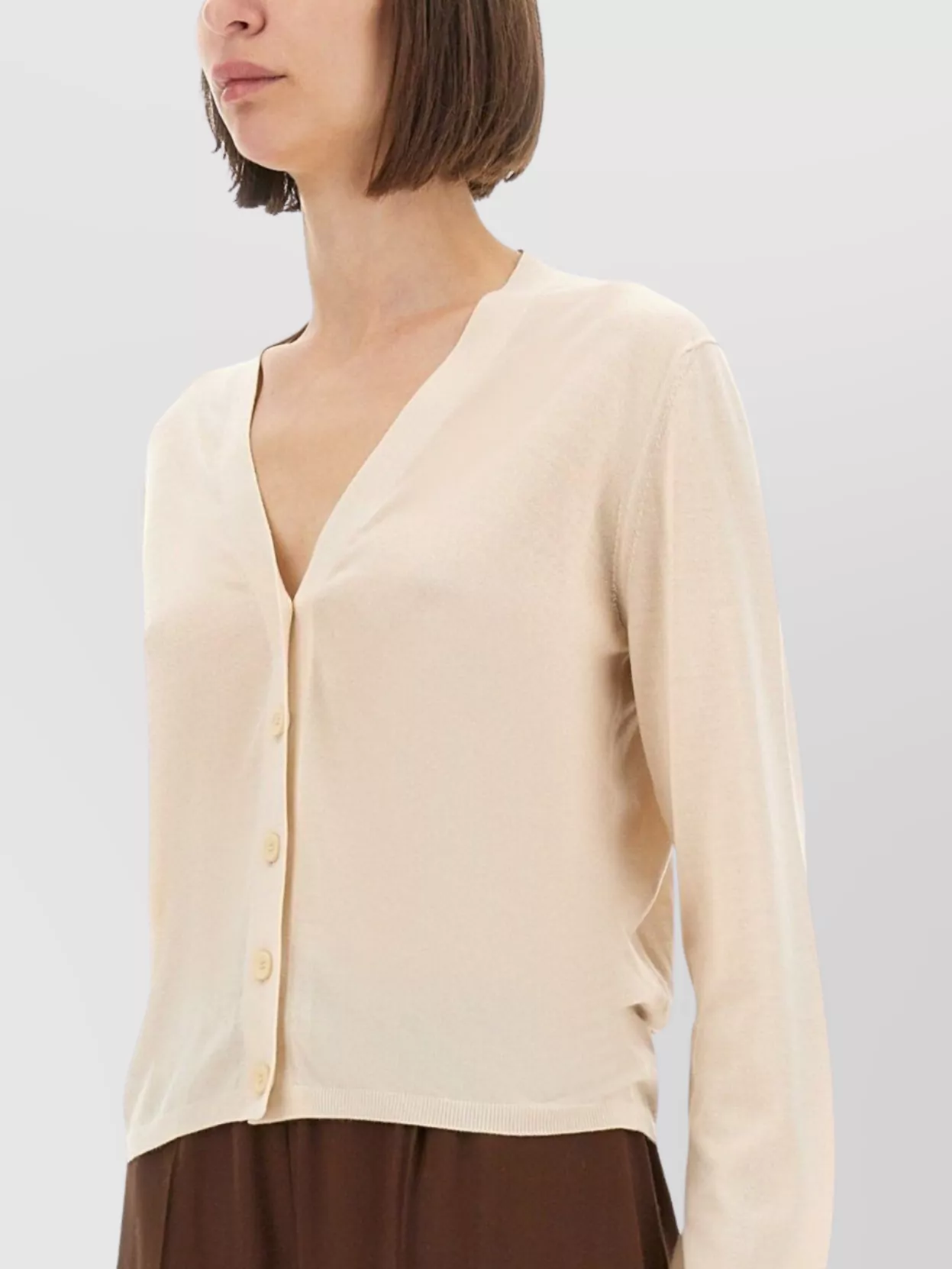 Fabiana Filippi Knitwear V-Neckline Long Sleeves Ribbed Hem