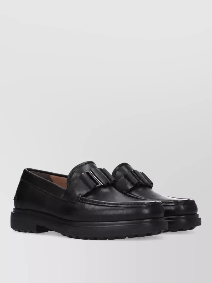 Ferragamo leather monk shoes