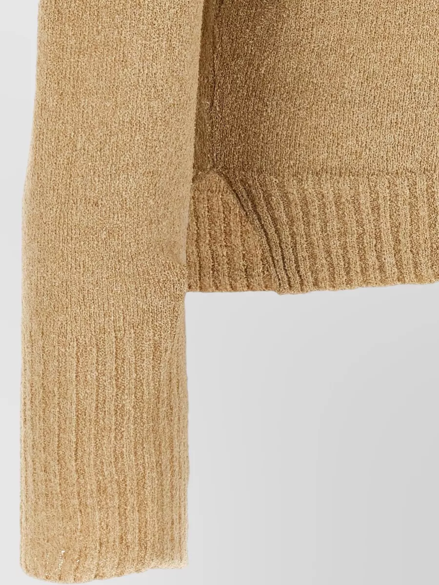 Ma'ry'ya Bouclé Cotton Long-Sleeve Polo Shirt