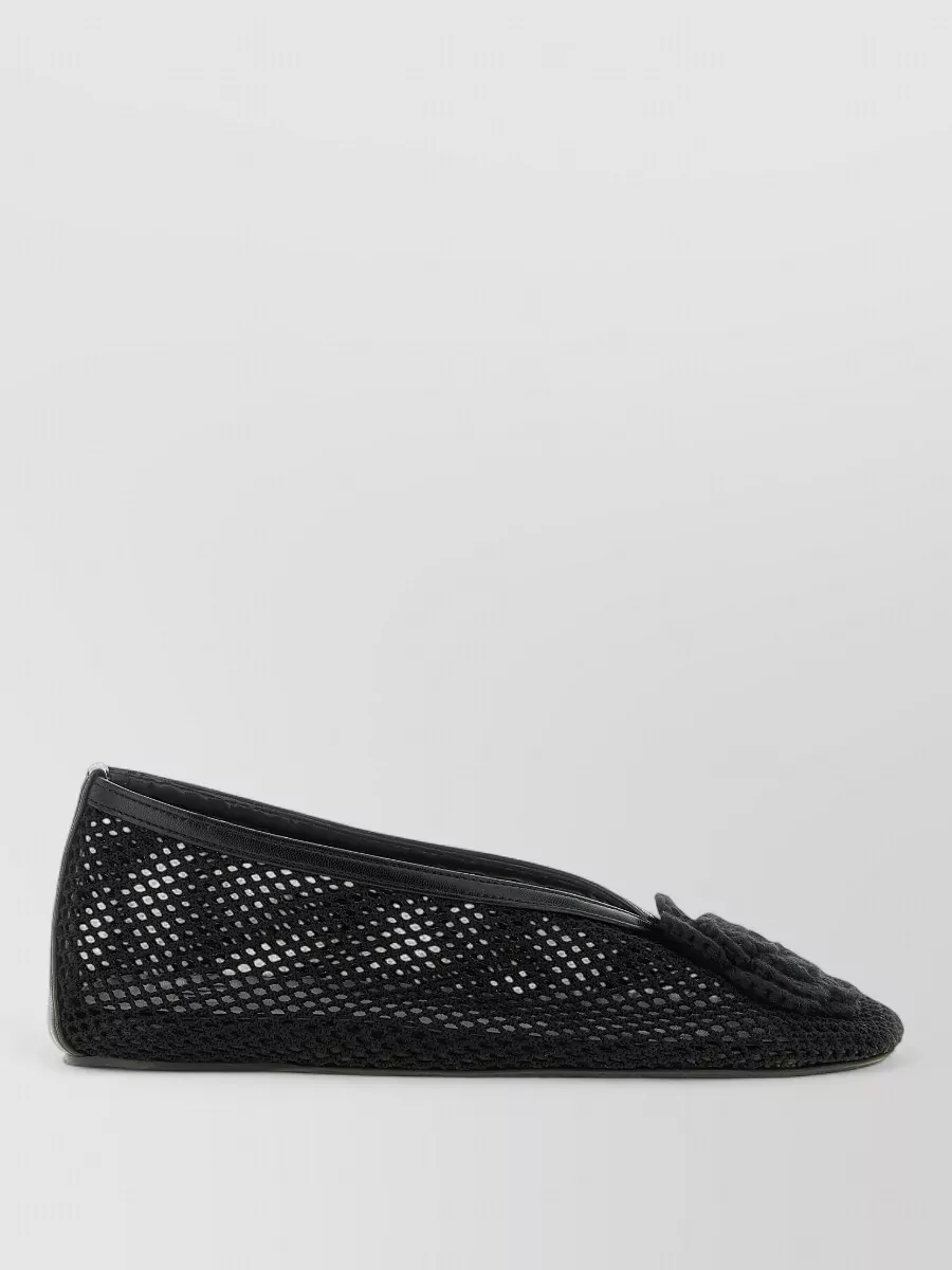 Ganni mesh flower ballerina shoes