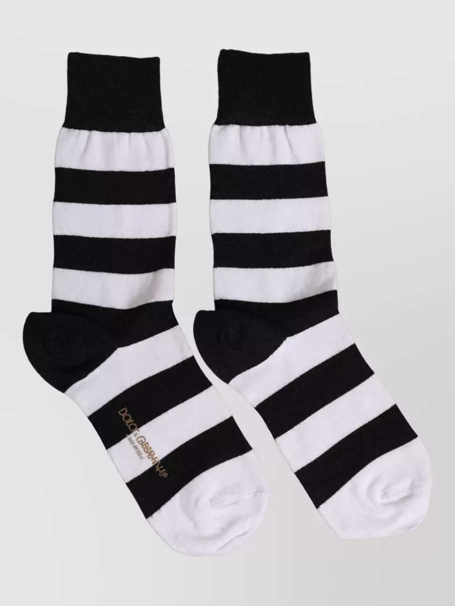 Dolce&Gabbana striped mid calf socks