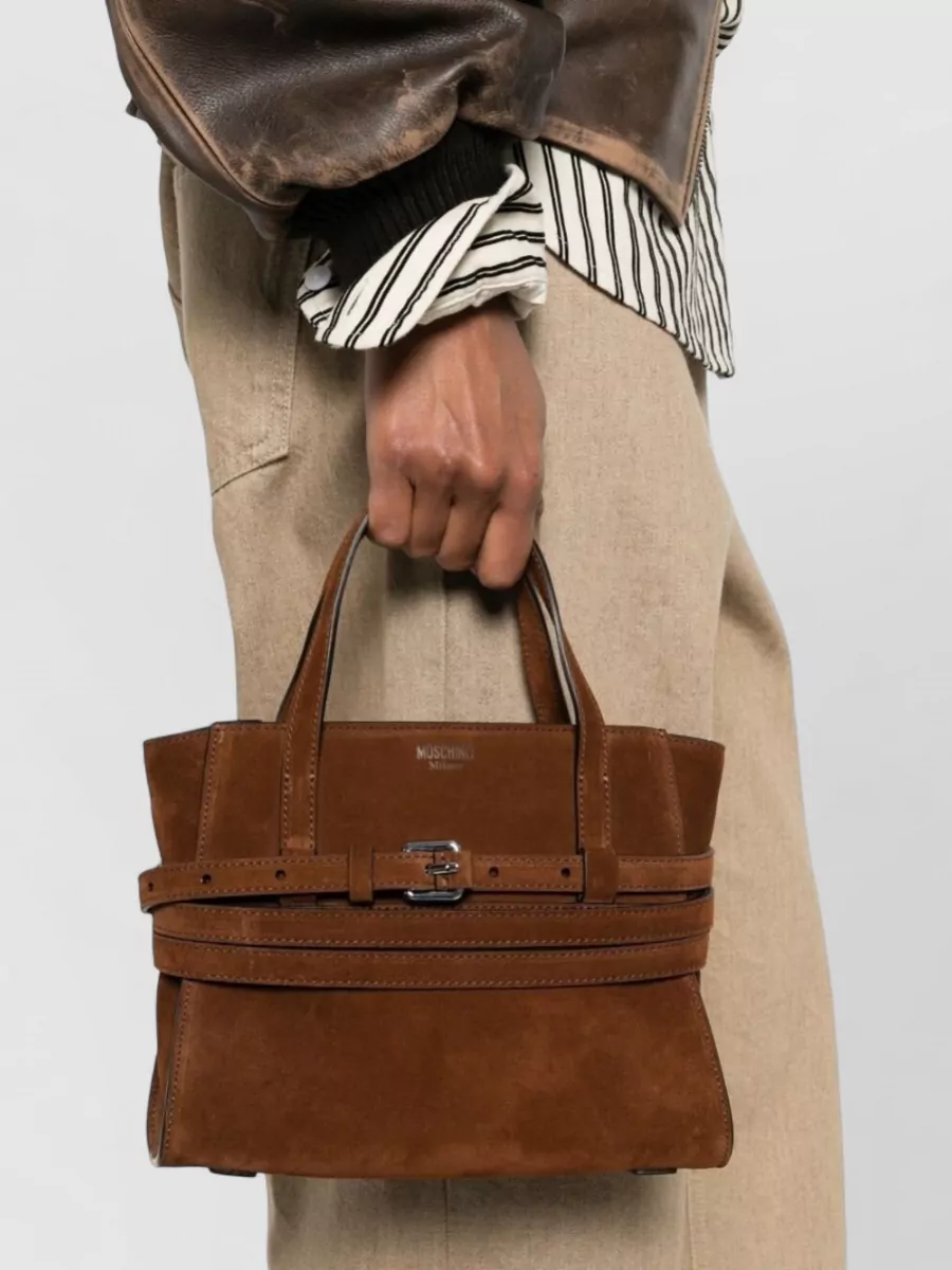 Moschino Suede Leather Tote Bag