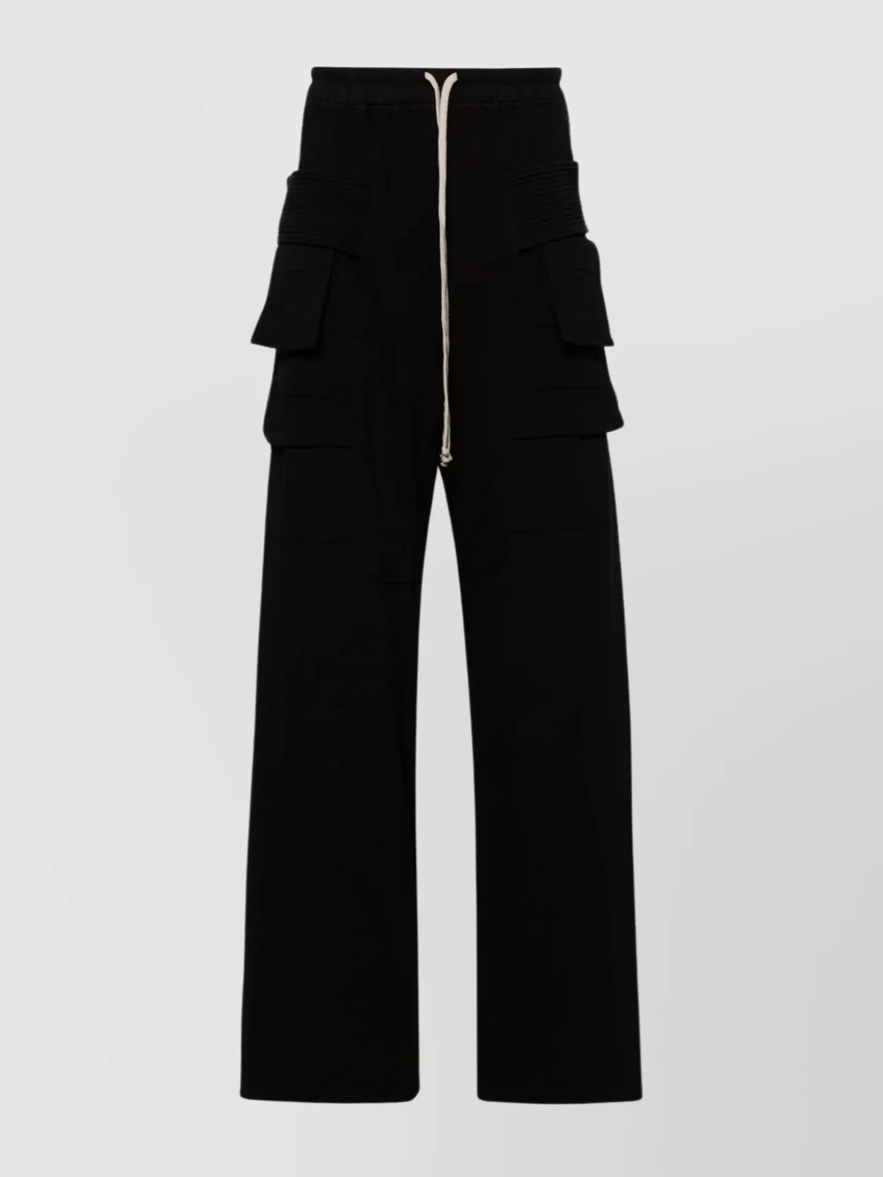 Rick Owens Drkshdw Cargo Style Cropped Pants With Wide Leg In Black