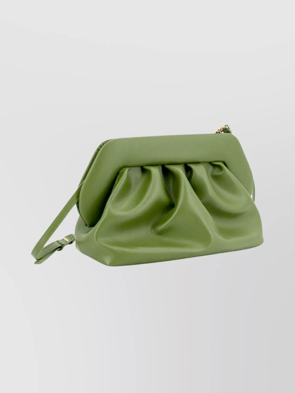 Themoirè Vegan Leather Shoulder Bag With Pleated Design