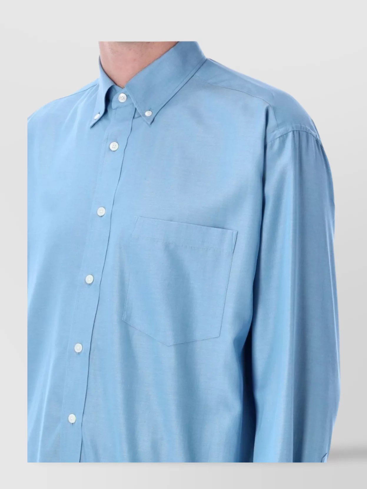 Auralee Collared Shirt With Front Pocket And Long Sleeves