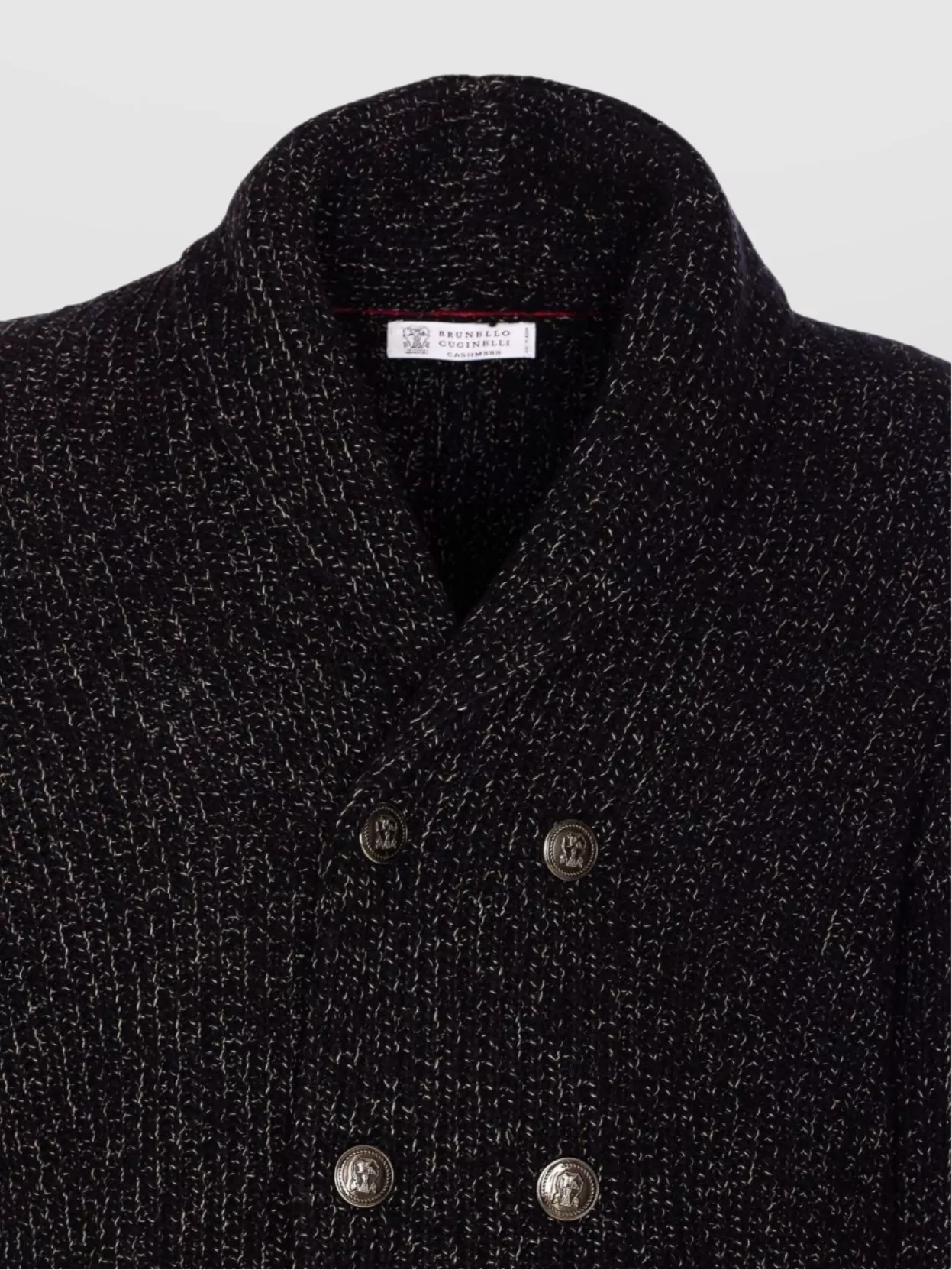 Brunello Cucinelli Shawl Collar Double-Breasted Knitted Cardigan