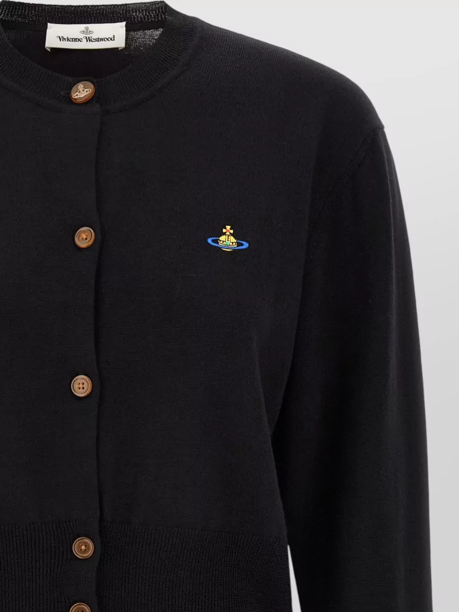 Vivienne Westwood Silk Wool Ribbed Cropped Cardigan