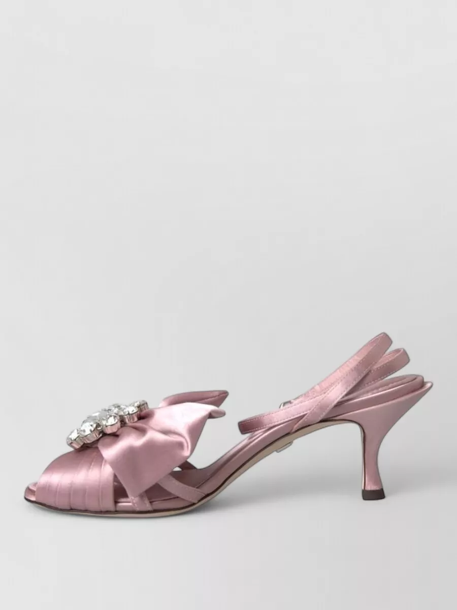 Dolce&Gabbana Silk Crystal-Embellished Sandals