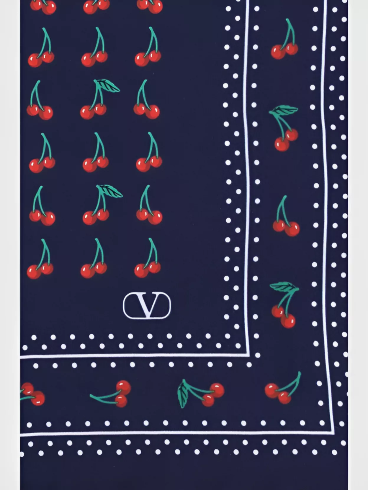 Valentino Cherry And Polka Dot Silk Scarf
