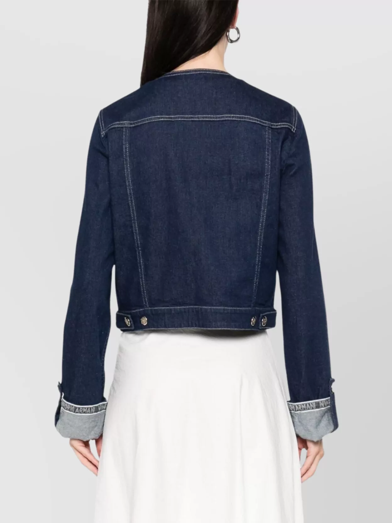 Emporio Armani Buttoned Cuffs Denim Jacket With Chest Pockets