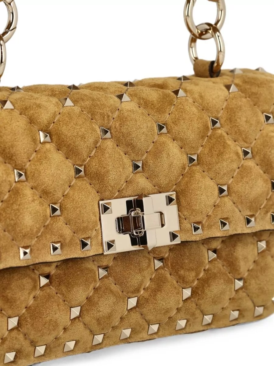 Valentino Garavani Rockstud Spike Small Suede Leather Clutch Bag