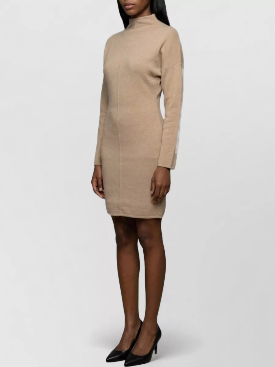 Max Mara cashmere virgin wool long-sleeve stand-collar cutout maxi knitted dress