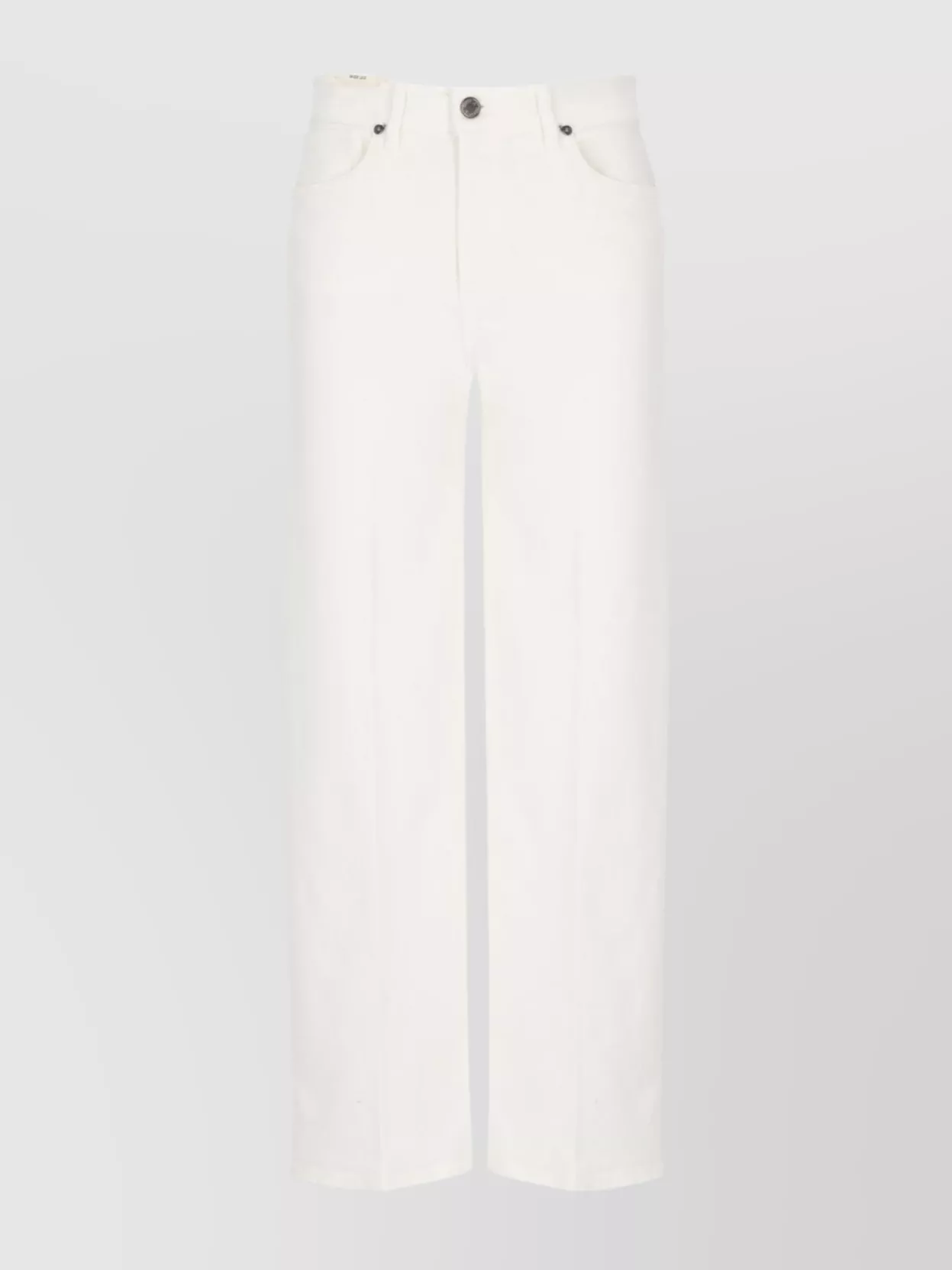 Pt Torino Wide-leg High Waist Denim Trousers In White