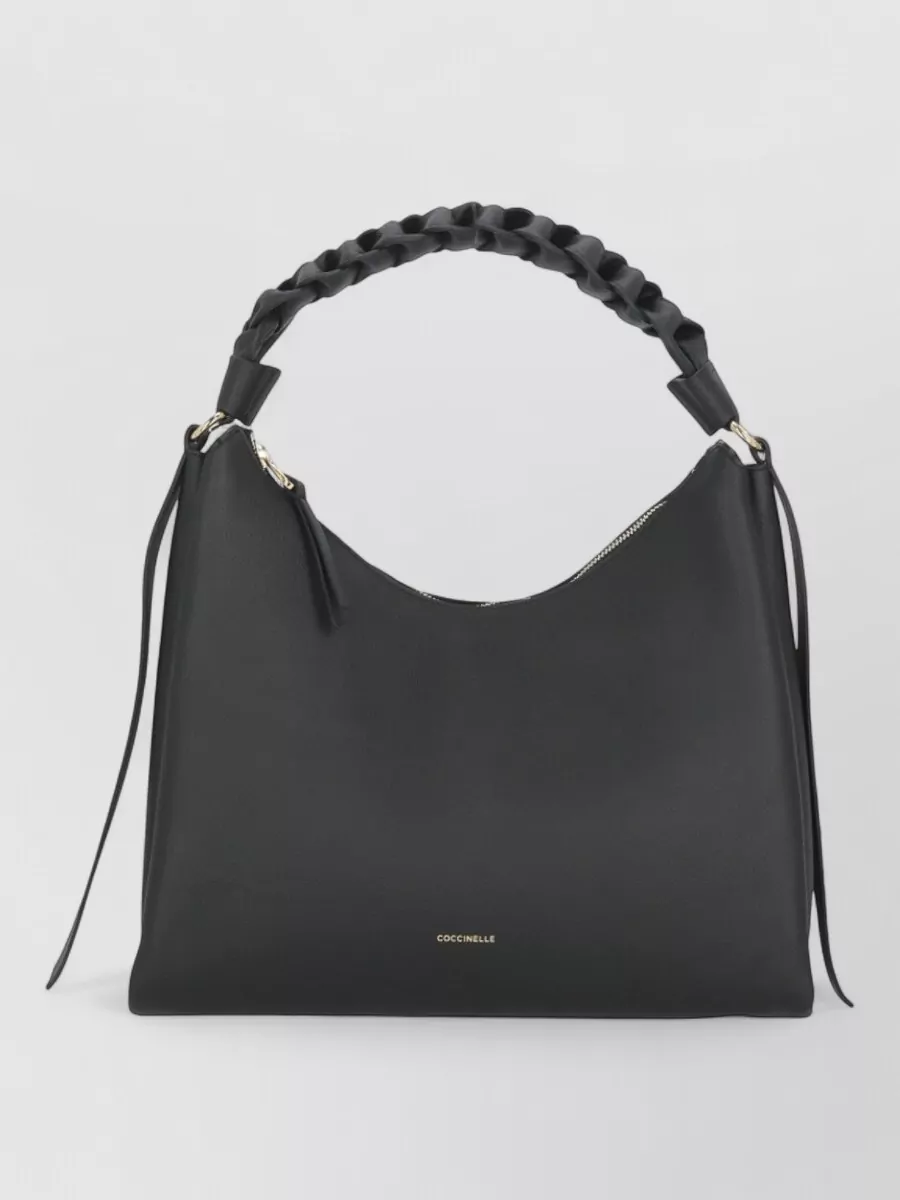 Coccinelle Shoulder Bag Leather Womens Woven Handle