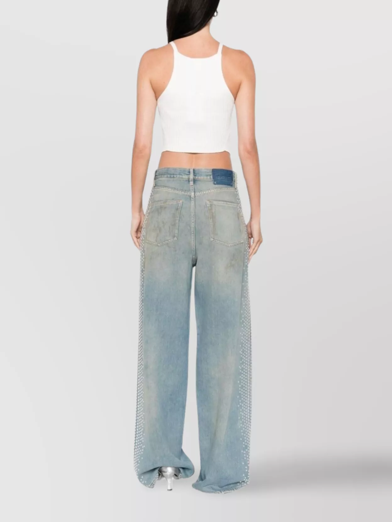 Courrèges Cropped Halterneck Top Ribbed Texture