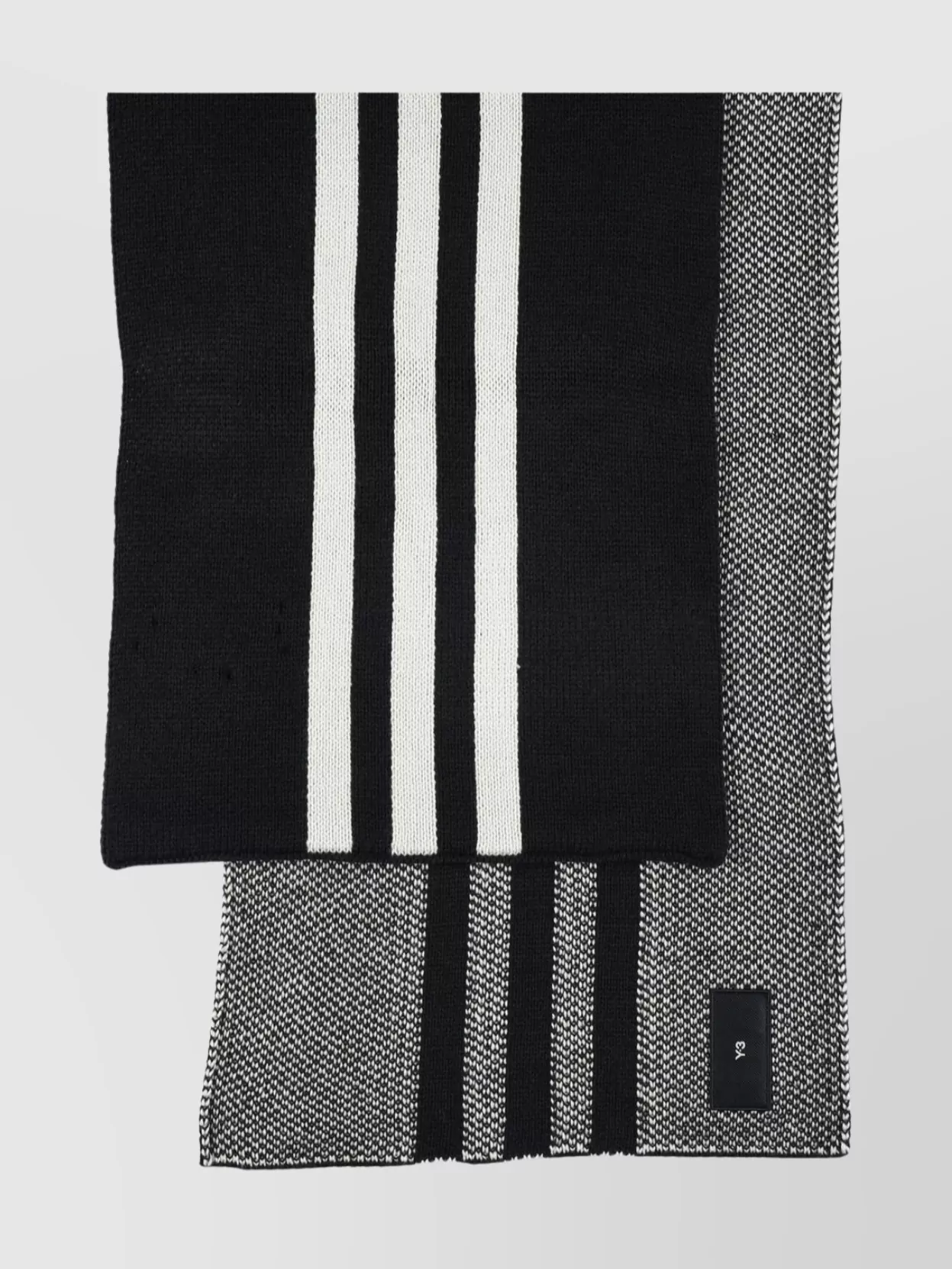 Y-3 Striped Knit Rectangular Scarf Design