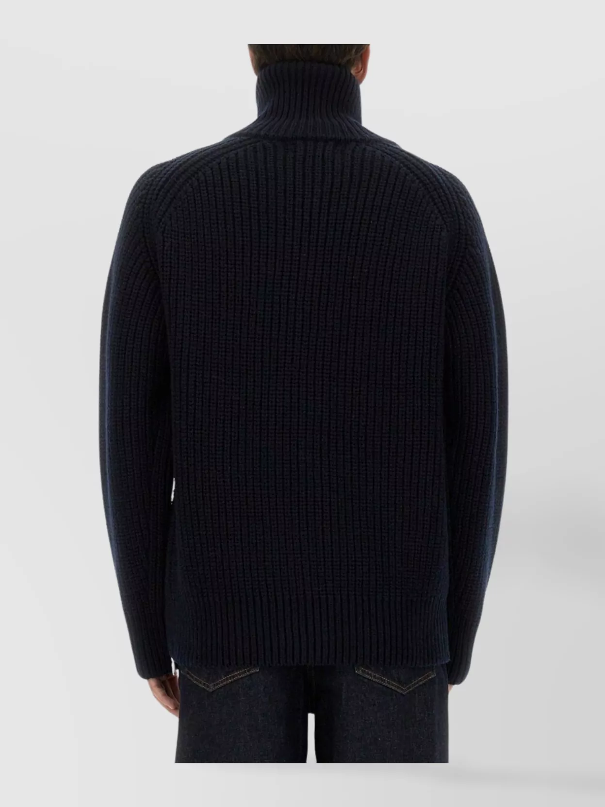 Dries Van Noten Wool Sweater With High Collar And Zipper