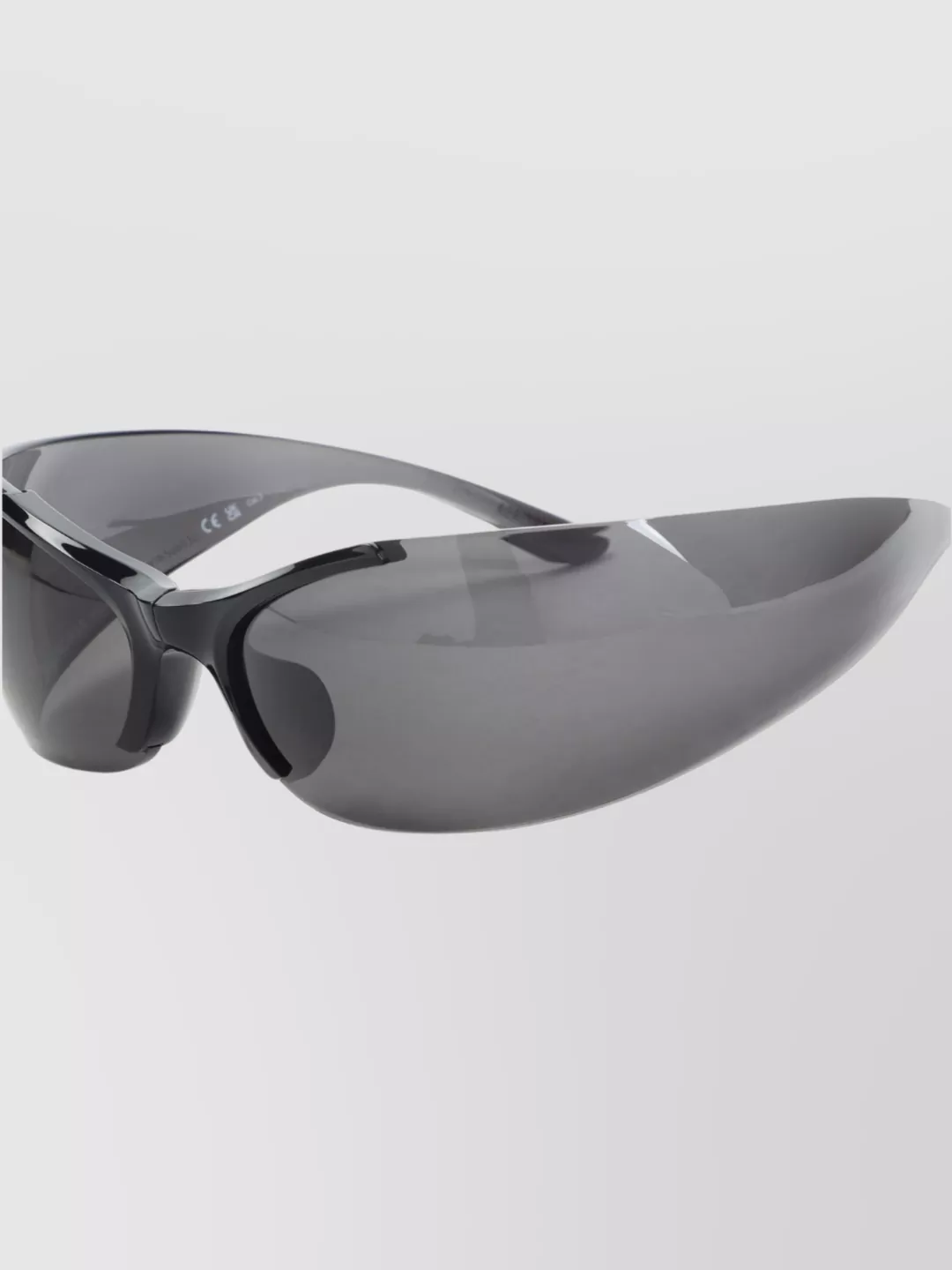 Balenciaga Oval Wraparound Sunglasses Curved Temples